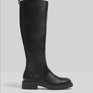 NWOT. Bershka Black Low Heel Boots. Size 8.